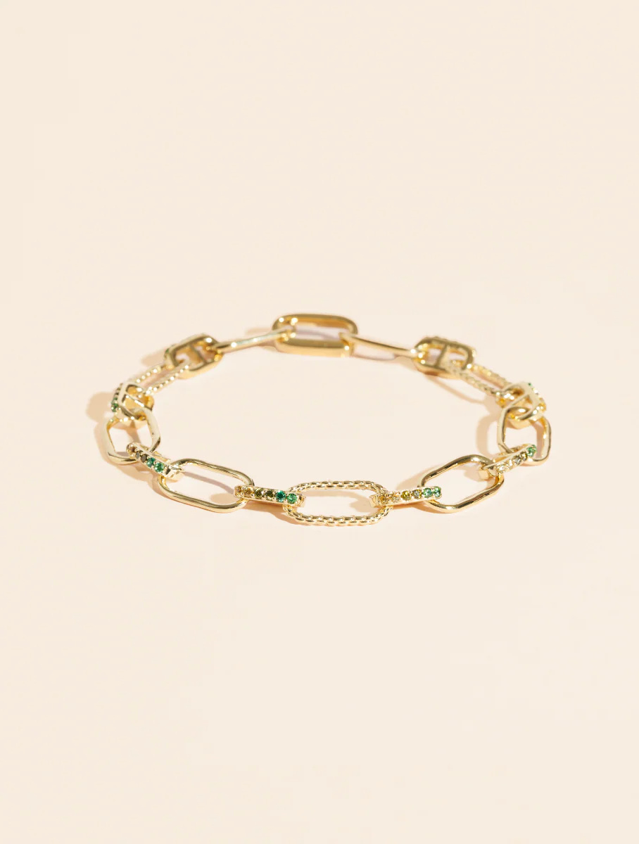 Bracelet Rheya - Zircons verts