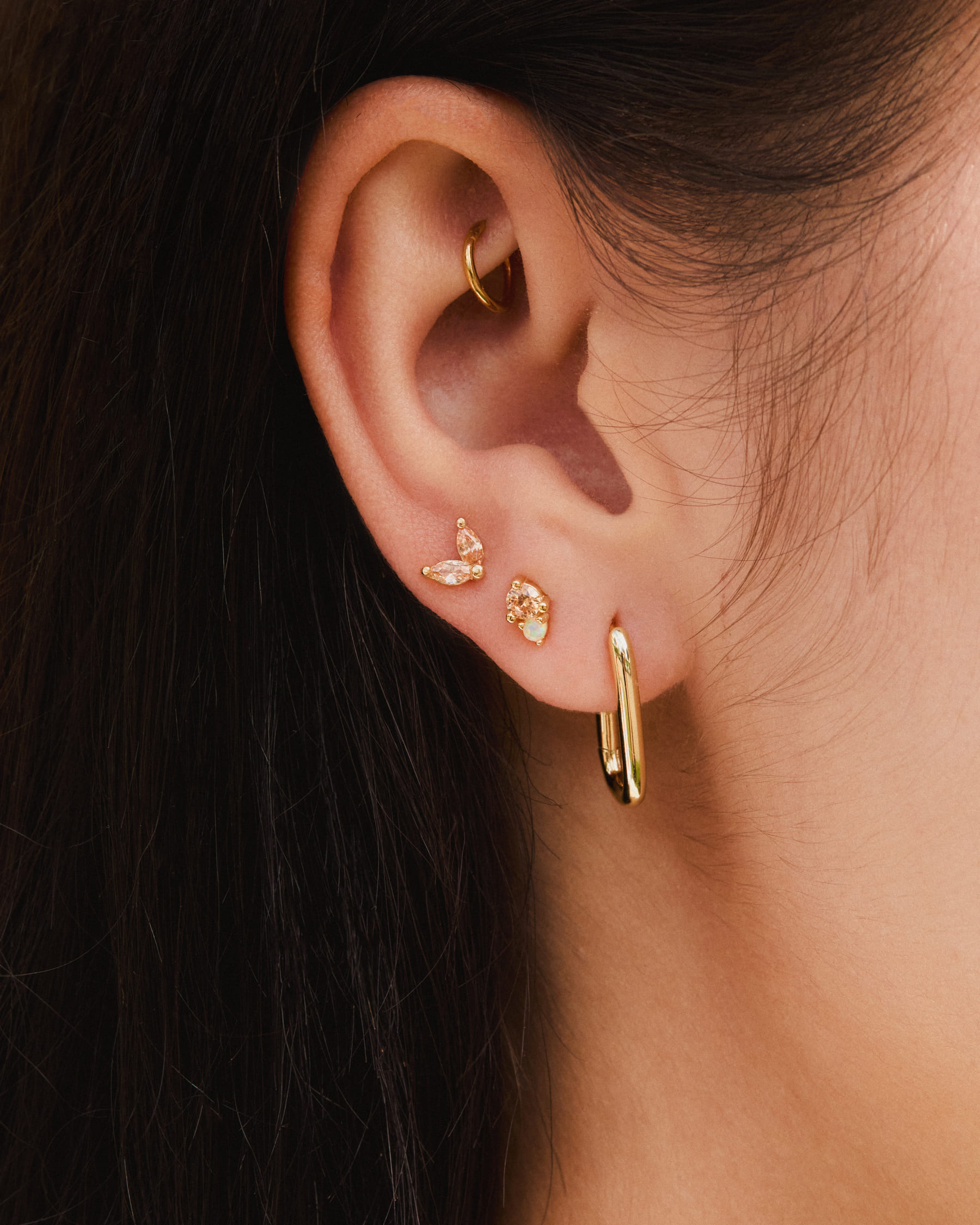 Boucles d’oreilles Emma Champagne – Image 2