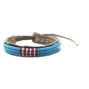 Bracelet de perles Africain turquoise - Editions LESSisRARE Bijoux